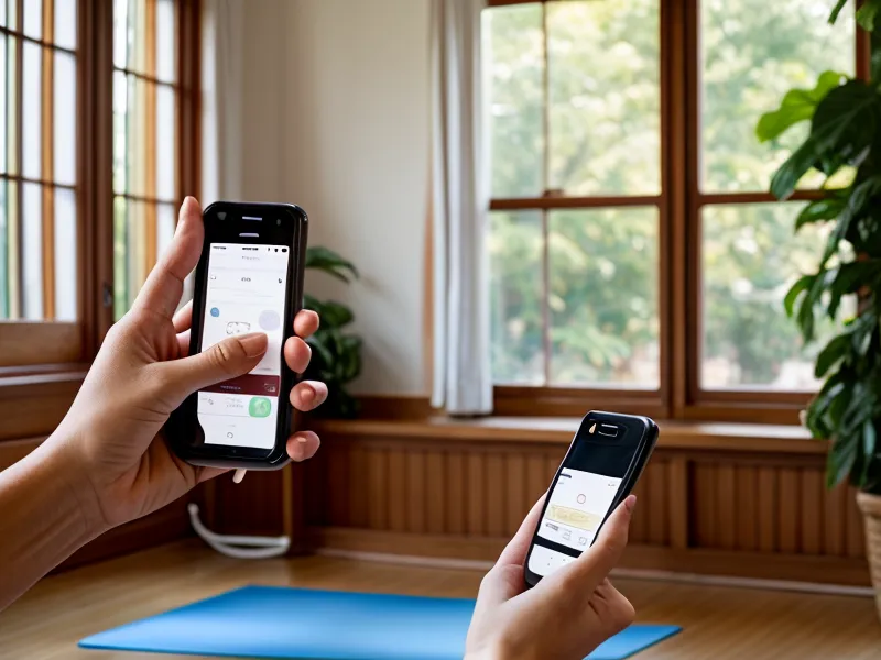 Instructora revisando en su celular una certificación de yoga para niños durante el recreo escolar