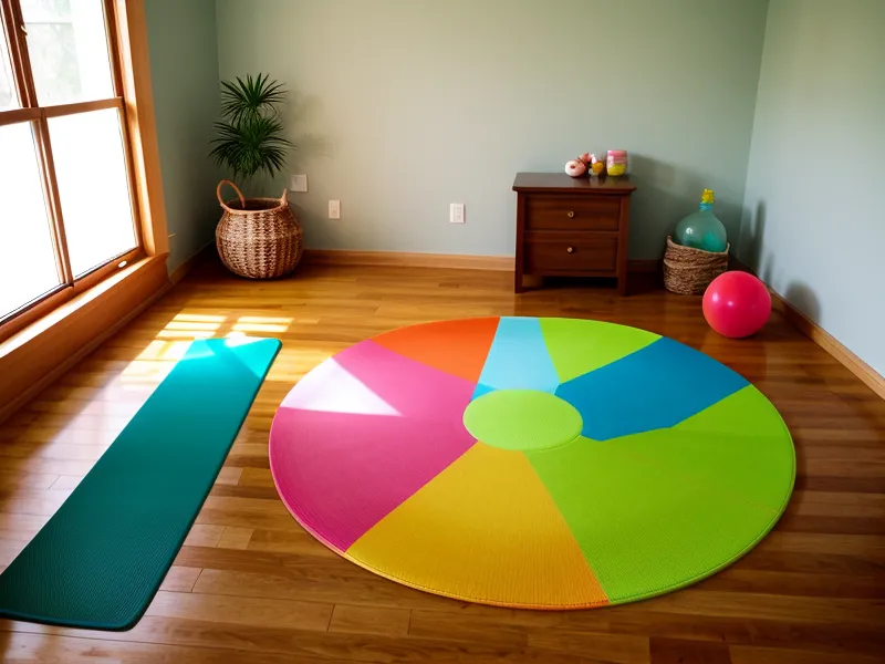 Escritorio de profesora con silbato y plan de estudios de instructorado de yoga
