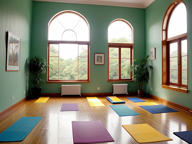 Mat de yoga para niños y material de una sesión extraescolar de bienestar infantil