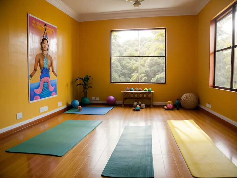 Zapatos de maestra y colchoneta de yoga junto a un escritorio escolar