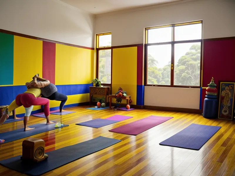 Profesora revisando cursos de yoga en su celular durante el recreo en una escuela de Quito
