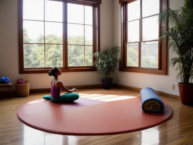 Cartel hecho a mano con posturas de yoga para niños colgado en una pared de aula