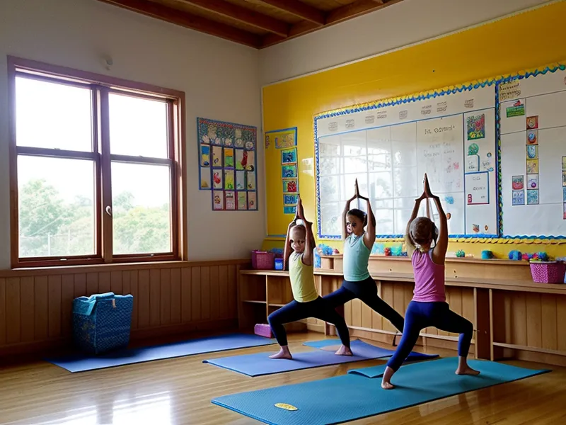 Colchoneta de yoga infantil con un juguete sensorial al lado, pensada para niños con necesidades especiales