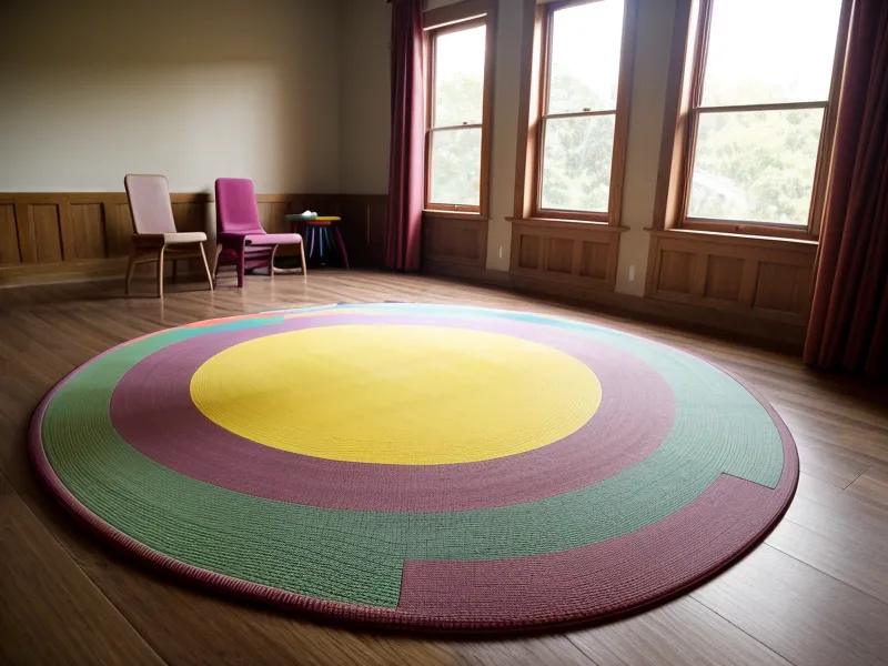 Cartel artesanal con posturas de yoga infantil pegado en la pared de un aula escolar en Quito