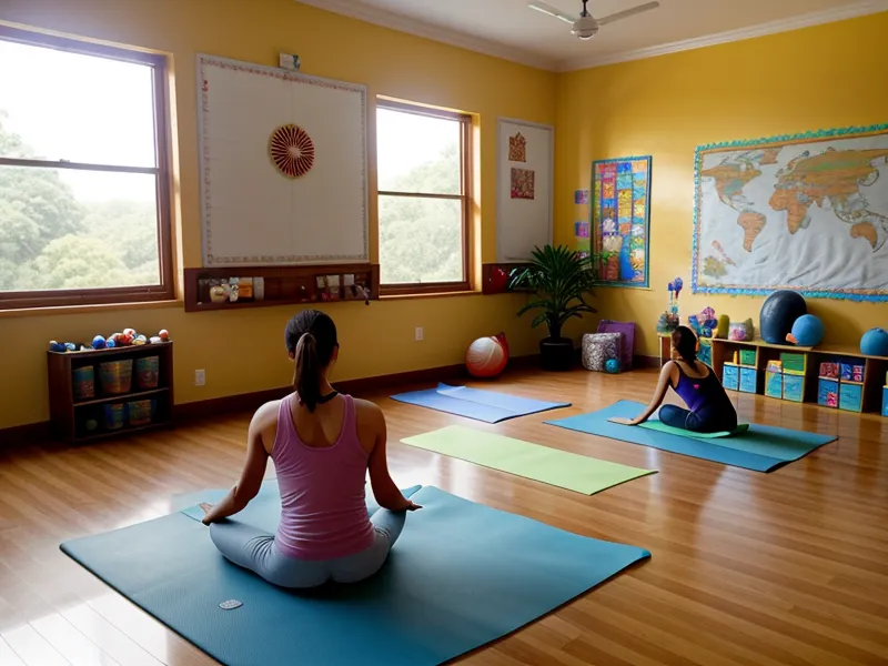 Clase de yoga para niños al aire libre en un espacio público de Quito, sin necesidad de un local propio