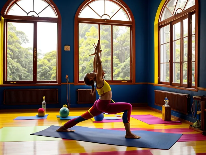 Mochila con mats de yoga como símbolo del yoga para niños sin local propio