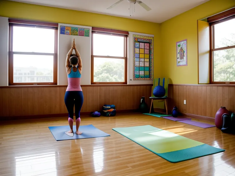 Colchonetas de gimnasia junto a un teléfono con un curso de formación en yoga infantil de Hotmart