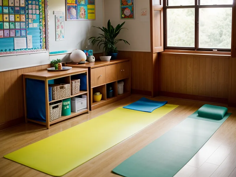 Cartel artesanal con posturas de yoga infantil de nombres lúdicos, pensado para la seguridad y el manejo de grupos en clases de niños.